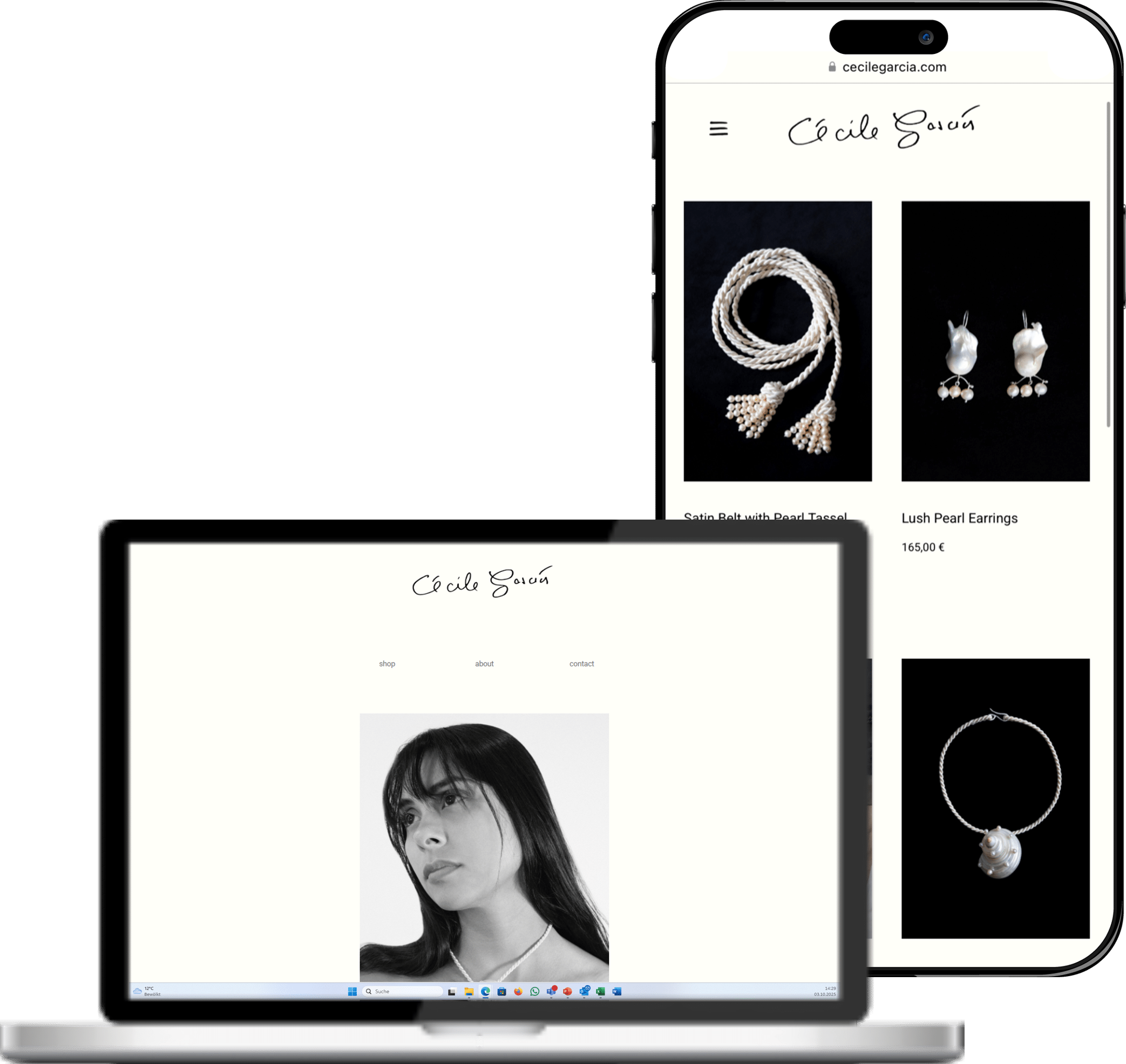 vergangenes Projekt "Cecile Garcia Website" von MediaBell - Webdesign Agentur Karlsruhe